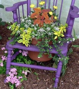 upcycle chair flower pot
